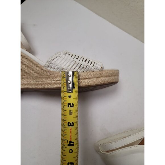 Ana Horizon Espadrille White Woven Wedge Sandals Size 11 Ankle Strap Open Toe - Picture 10 of 11